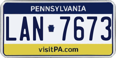 PA license plate LAN7673