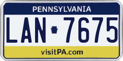 PA license plate LAN7675