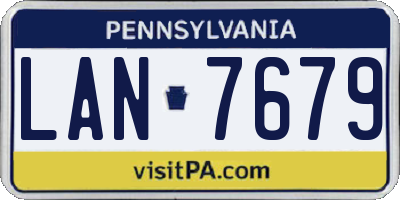 PA license plate LAN7679