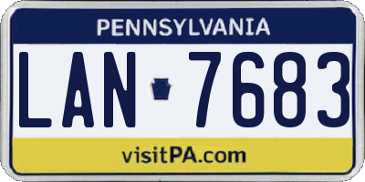 PA license plate LAN7683