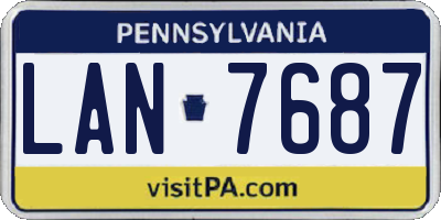 PA license plate LAN7687
