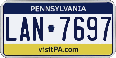 PA license plate LAN7697