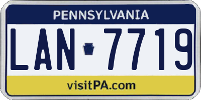 PA license plate LAN7719