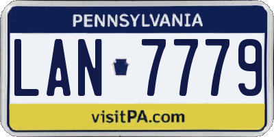 PA license plate LAN7779