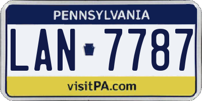 PA license plate LAN7787