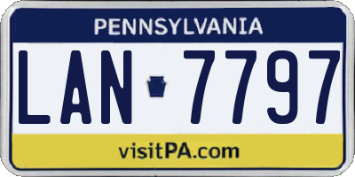PA license plate LAN7797