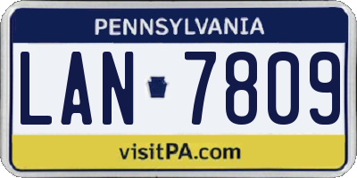 PA license plate LAN7809