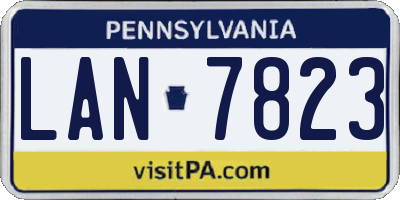 PA license plate LAN7823
