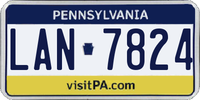 PA license plate LAN7824