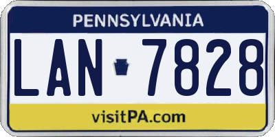 PA license plate LAN7828