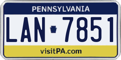 PA license plate LAN7851