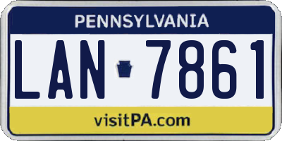 PA license plate LAN7861