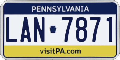 PA license plate LAN7871