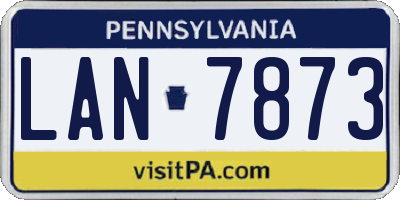 PA license plate LAN7873