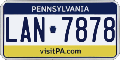 PA license plate LAN7878