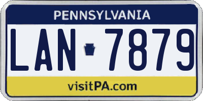 PA license plate LAN7879