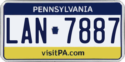 PA license plate LAN7887