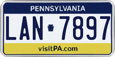 PA license plate LAN7897