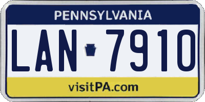 PA license plate LAN7910