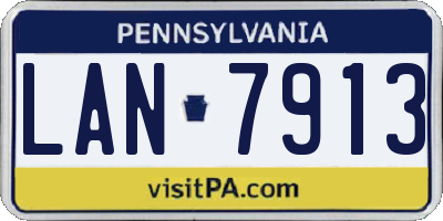 PA license plate LAN7913
