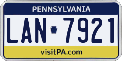 PA license plate LAN7921