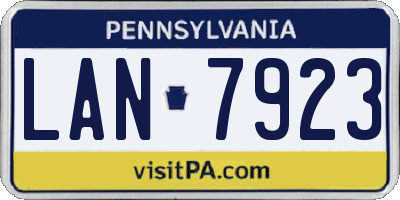 PA license plate LAN7923