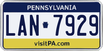 PA license plate LAN7929