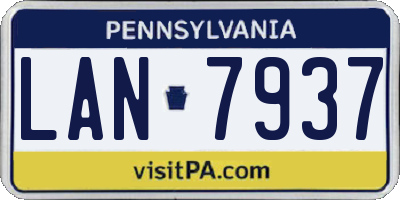 PA license plate LAN7937