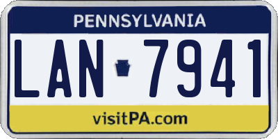 PA license plate LAN7941