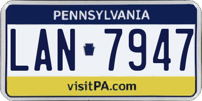PA license plate LAN7947