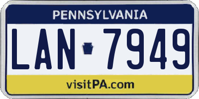 PA license plate LAN7949