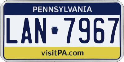 PA license plate LAN7967