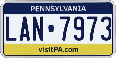 PA license plate LAN7973