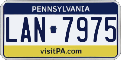 PA license plate LAN7975