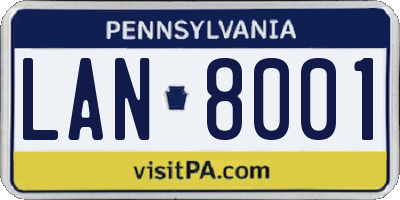 PA license plate LAN8001