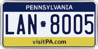 PA license plate LAN8005