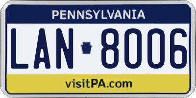 PA license plate LAN8006