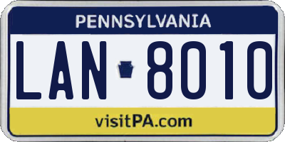 PA license plate LAN8010