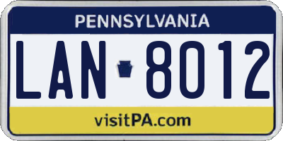 PA license plate LAN8012