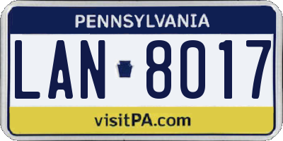 PA license plate LAN8017