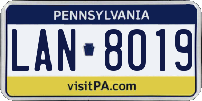 PA license plate LAN8019