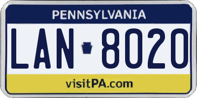 PA license plate LAN8020