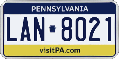 PA license plate LAN8021
