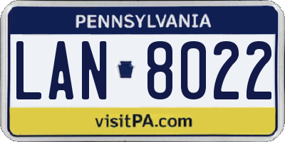 PA license plate LAN8022