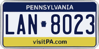 PA license plate LAN8023