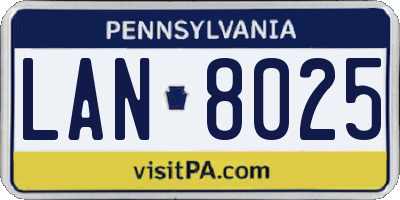 PA license plate LAN8025