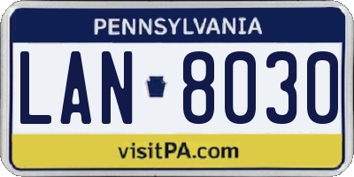 PA license plate LAN8030