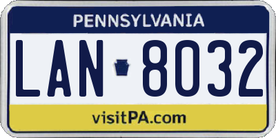 PA license plate LAN8032
