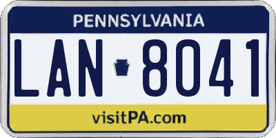 PA license plate LAN8041
