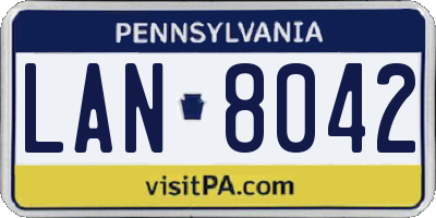 PA license plate LAN8042